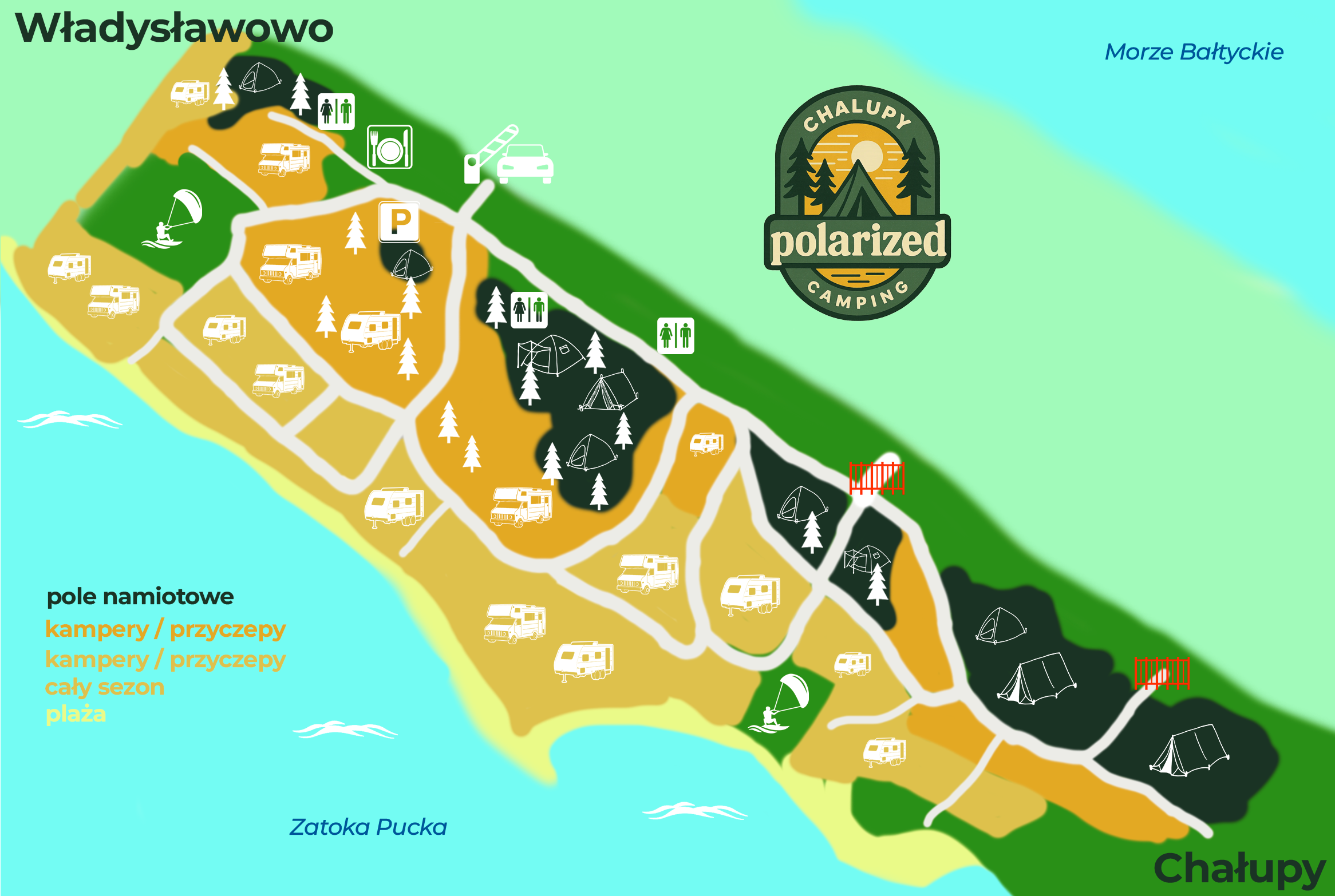 Mapa Kempingu Polaris w Chałupach